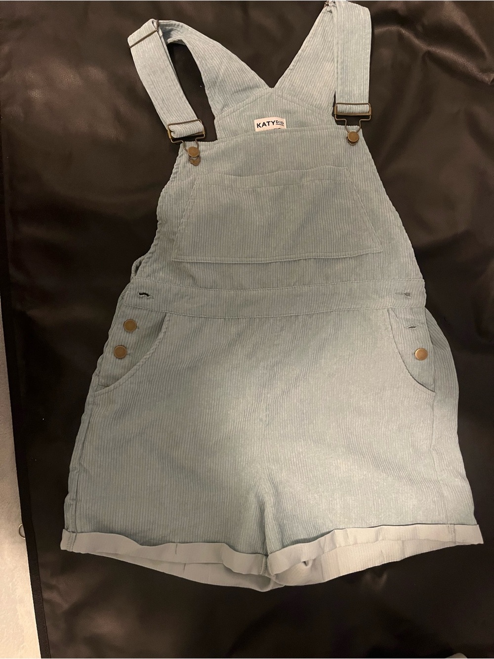 Katydid Light Blue Corduroy Womens Overalls L